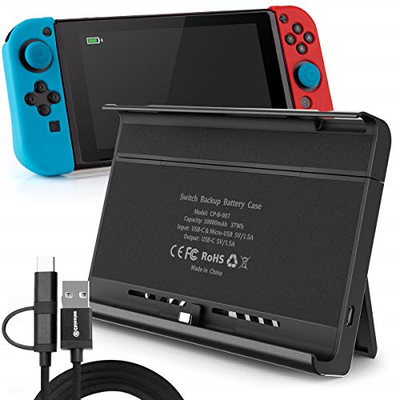 Battery Charger Case for Nintendo Switch, Portable Switch Battery Case with 10,