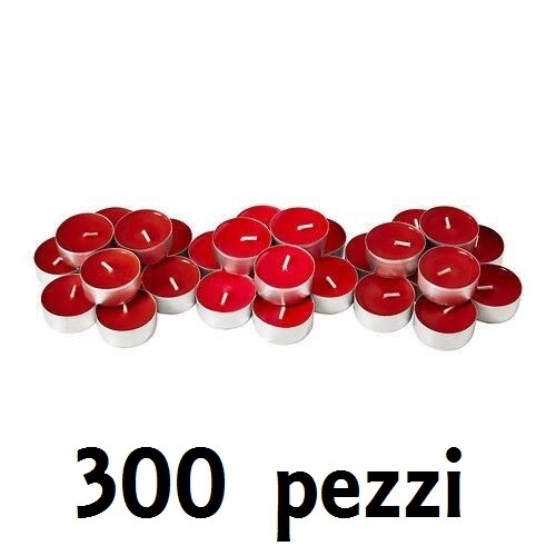 Set 300 Pezzi Candele Tonde Rosse Tealight Tea Lights Lumini hmj