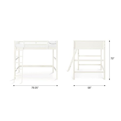 Dorel Living DA8237W Denver Loft Bed, Full, White