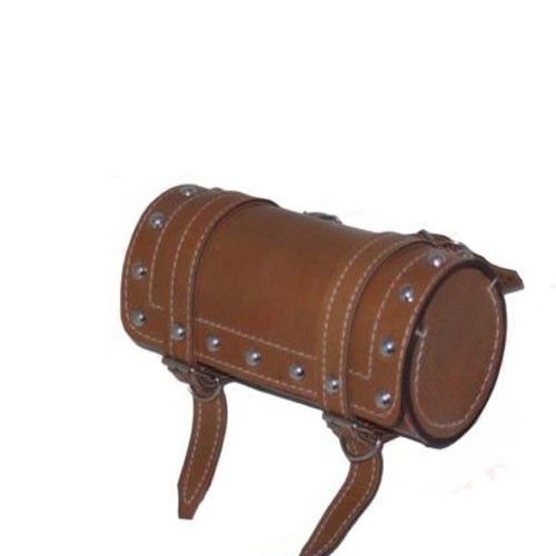 Vintage Camel Colour Leather Tool Bag Roll+Fitting For Norton BSA Triumph 