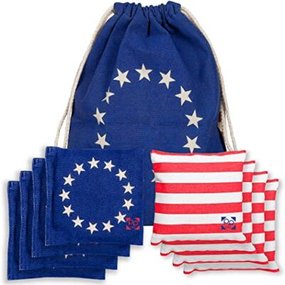 Professional Cornhole Bags - Set of 8 All Weather Two Sided Bean Bags 17 Colors