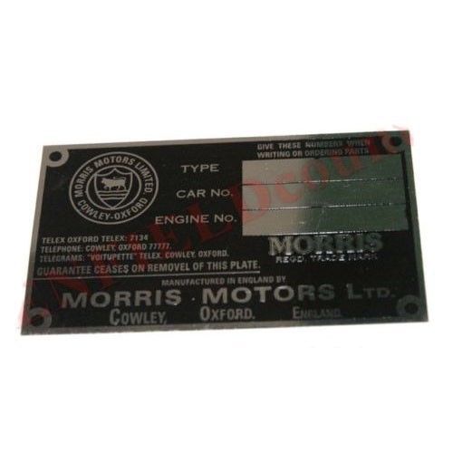 2x Morris Minor MM Chassis ID Plate MMP3002 For Morris Minor 