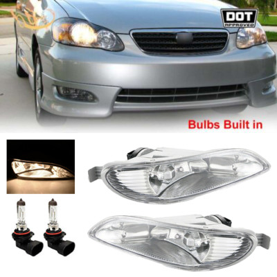 For 2005-2008 Toyota Corolla Clear Lens Front Halogen Fog Lights Lamps 2PCS