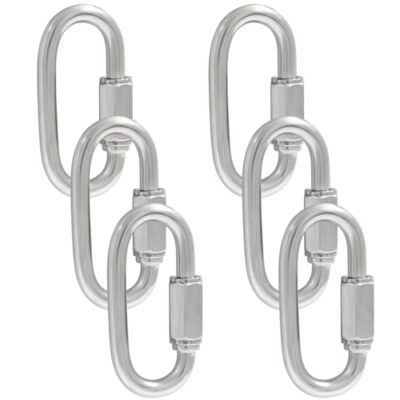 6Pcs Quick Links 3/16 Inch 304 Stainless Steel D Shape Locking Quick Connecto...