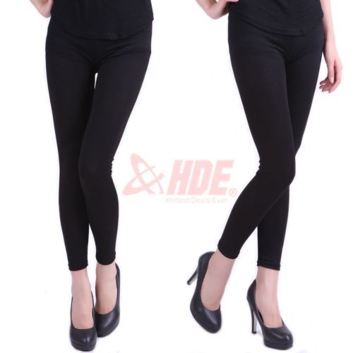 Solid Pattern 100% Cotton Leggings for Women