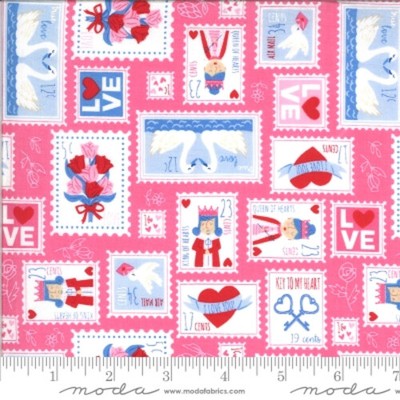  Moda Be Mine Love Dove by Stacy Iest Hsu 20712 13 Pink Love Stamp  COTTON 