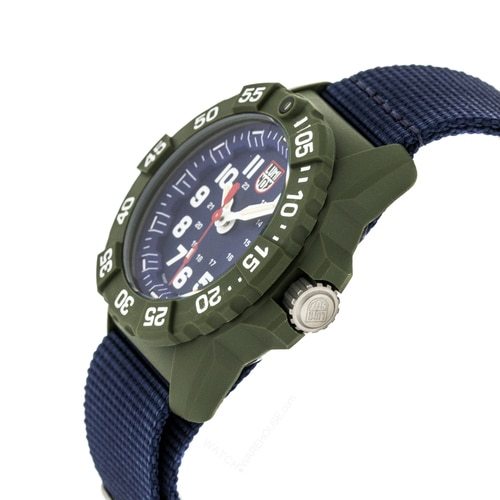 Pre-owned Luminox Navy Seal 3500 Series Canvass Band Blue Men's Watch Xs.3503.nd