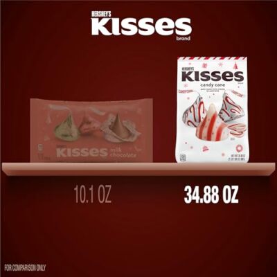 HERSHEY S KISSES Candy Cane Flavored Candies 2.2 Pound Bulk Holiday Treats