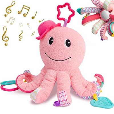 Infant Baby Musical Stuffed Animal Activity Soft Toys, Baby Teething Toys wit...