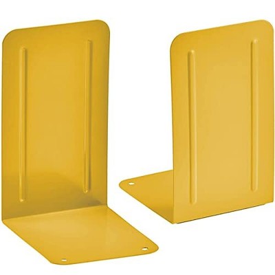Premium Metal Bookends heavy Duty yellow Color 1 Pair