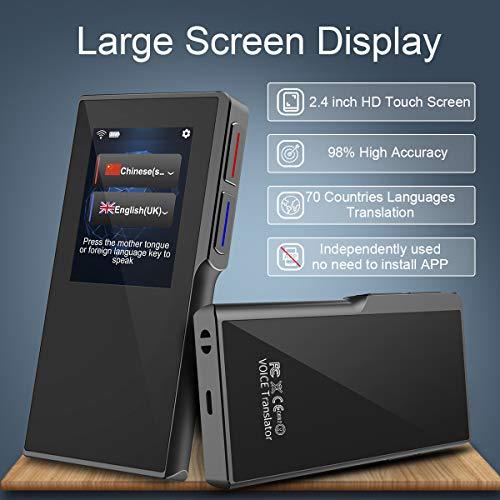 Smart Voice Translator Device 2.4 Inch High Definition Support 70 Languages