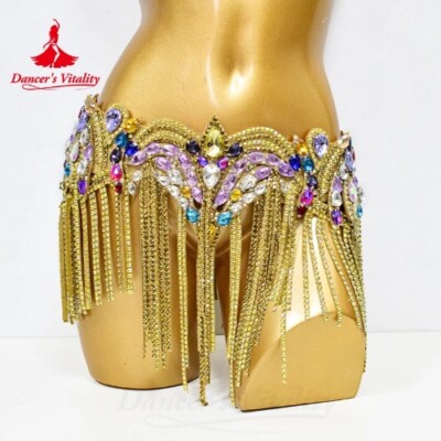 Belly Dance Performance Costume Women Senior AB Stones Professional Clothing Set