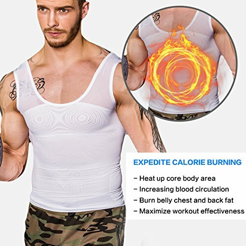 Men's Slimming Body Shaper Vest Chest Compression Shirts Tank Moobs eBay
