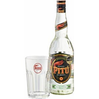 Pitu Cachaca Set 0,7L (40% Vol) + Original pitu glas Caipirinha Cocktail Bar ca