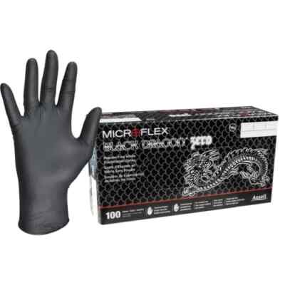 Microflex BD-1004-NPF Black Dragon Zero PF Nitrile Gloves - XL - 400 gloves