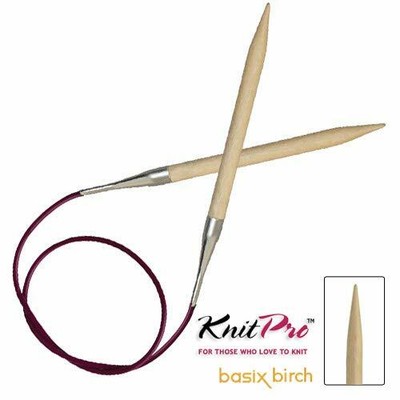 KnitPro 100 cm x 9 mm Basix Fixed Circular Needles, Birch