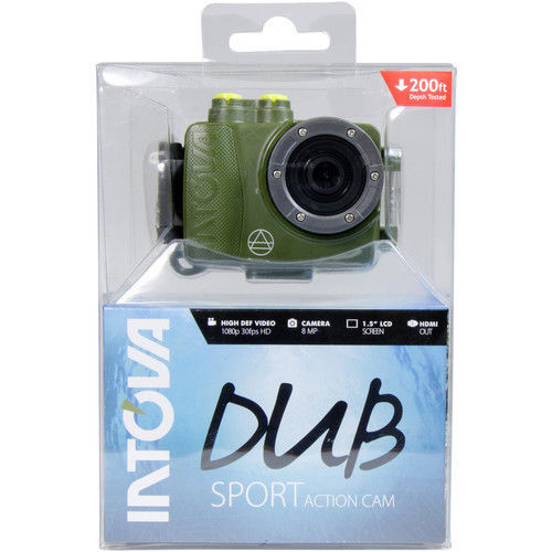 Intova Dub Waterproof Hi-Res 8MP/1080P Photo & Video Action Camera, Green