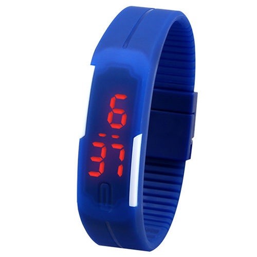 Orologio Bracciale Da Polso Touch Led Digitale Uomo Donna Silicone Blu lac