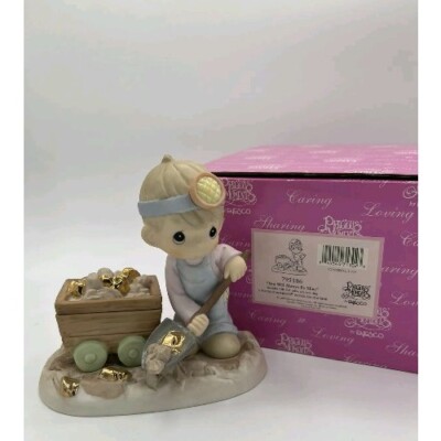 Precious Moments 795186 You Will Always Be Mine, Gold Miner Figurine With Box