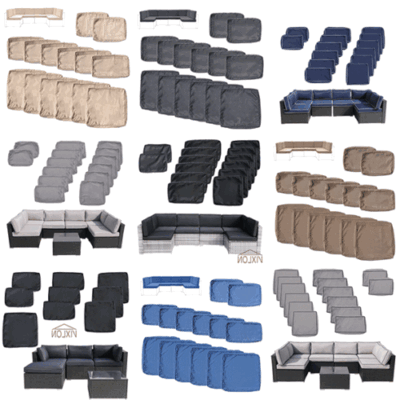 Cushion Cover Set Replacement Outdoor Sofa Cases