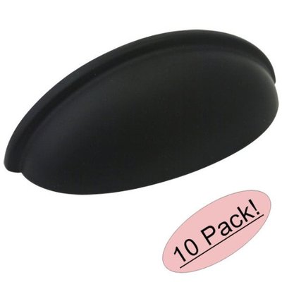 *10 Pack* Cosmas Cabinet Hardware Flat / Matte Black Cup Pulls #783FB