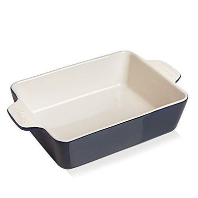 SWEEJAR Ceramic Baking Dish, Rectangular Small Baking Pan with Double Handles, 2