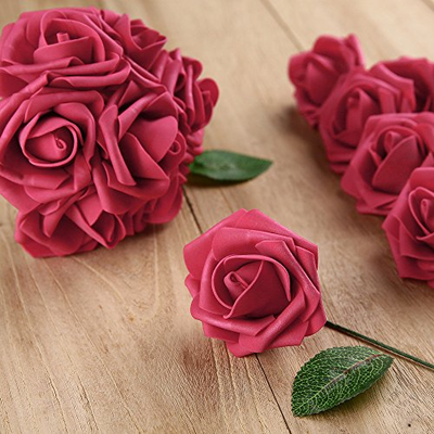Febou Artificial Flowers, Real Touch Artificial Foam Roses Decoration DIY for