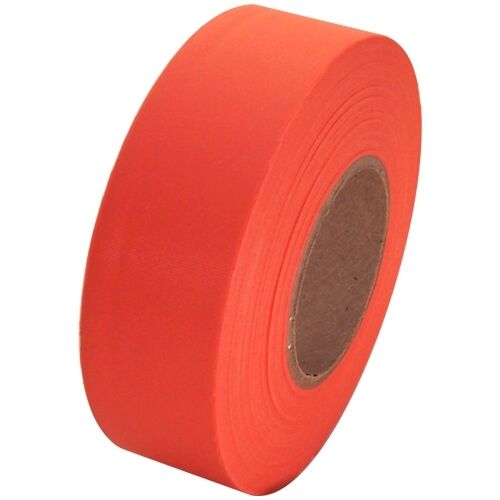 Orange Flagging Tape 1 3/16" x 300 ft Roll Non-Adhesive