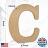 AOCEAN 8 Inch Designable Wood Letters, Unfinished Wood Letters for Wall Decor Decorative Standing Letters Slices Sign Board Decoration for Craft Home Party Projects (C)