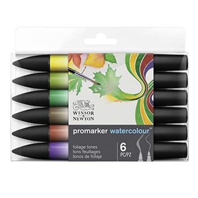 ProMarker Watercolor Marker Set 6 Count Foliage Tones