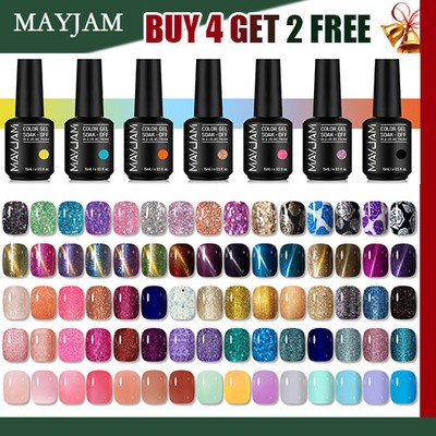 MAYJAM 15ml Glitter Cat Eye Nail Polish Gel Magnetic Soak Off UV LED Gel Varnish