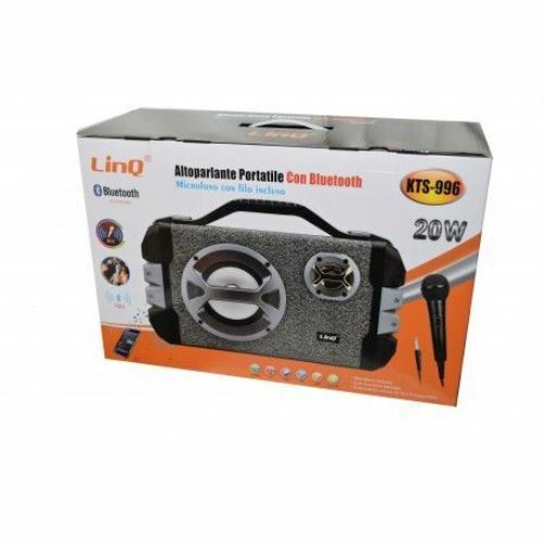 Casse Speaker Bluetooth Portatile 20W Con Microfono Karaoke Linq Kts996
