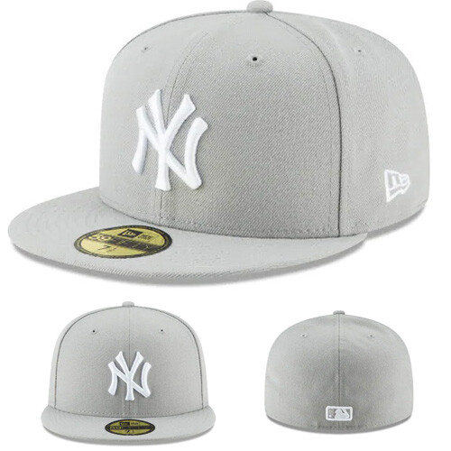 New Era New York Yankees Grey 5950 Fitted Hat Classic MLB