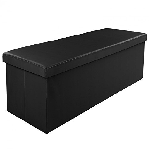 Pouff Puff Pouf Contenitore Imbottito Portaoggetti Seduta Pelle 74x35x35cm dfh
