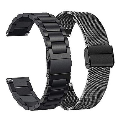 ViCRiOR Compatible Amazfit Bip/Bip 3 Pro/Bip U Pro Bands, 2 Pack Stainless St...