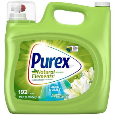 Purex Liquid Laundry Detergent, Natural Elements Linen & Lilies 250 Fluid Ounces