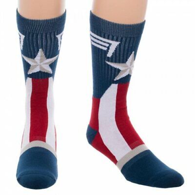 Marvel Captain America Men's Socks Costume Stars And Stripes Crew Sock, 1 Pair. 