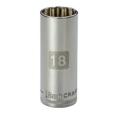 Craftsman 12pt. 1/2'' Dr Deep Sockets SAE/Metric Std. Laser Etched - Choose Size