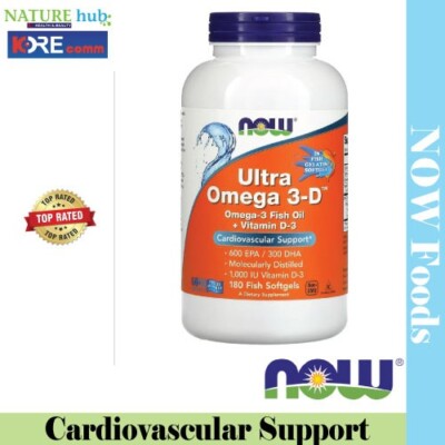 NOW Foods, Ultra Omega 3-D, 600 EPA / 300 DHA, 180 Fish Softgels
