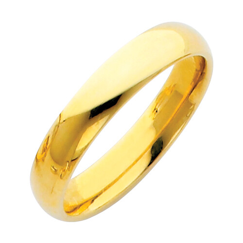 Pre-owned Td Collections 14k Yellow Gold 4mm Light Comfort-fit Dome Plain Comfort Fit Wedding Band