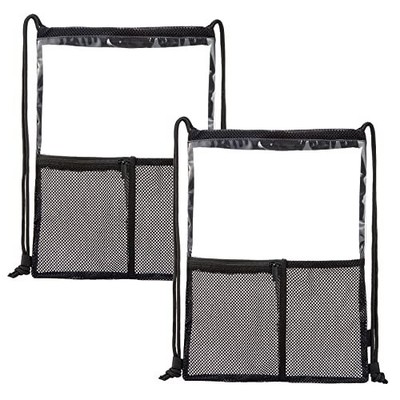 2pack Clear Drawstring Backpack string bag see through transparent stadium ap...