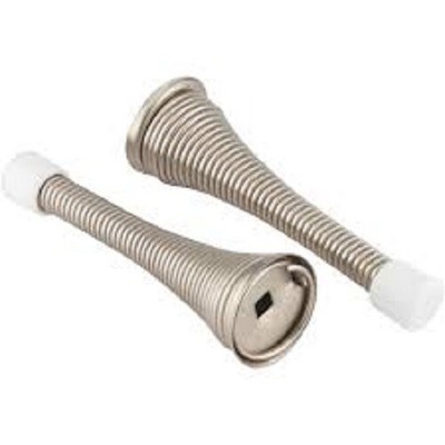 National Hardware N331-165 3'' Satin Nickel Finish Spring Doors Stops (2 pk)