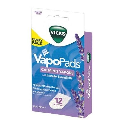 Vicks VapoPads Calming Vapors Lavender 12 Pads Family Pack New VSP30FP