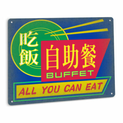 CYBERPUNK Buffet Metal SIGN Sci Fi Restaurant Cafe Hong Kong Chinese Decor 74