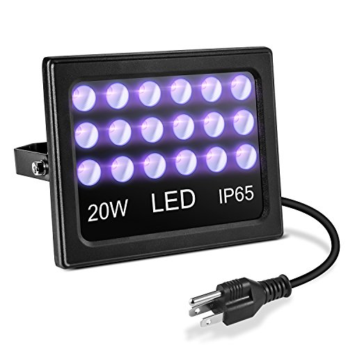 AFANTY 20W LED Blacklight, with US Plug, 395nm UV LED Black Light, IP65 UV for