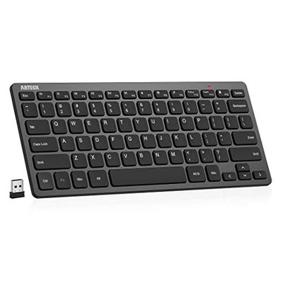Arteck 2.4G Wireless Keyboard Ultra Slim and Compact Keyboard with Media Hotk...