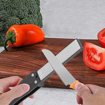 Folding Knife Sharpening Stone Double Sided Sharpener for Sharpening Kitchen ...