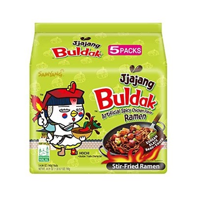 Buldak Jjajang Korean Spicy Hot Chicken Stir-Fried Noodles 4