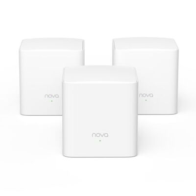 TENDA NOVA MESH WIFI SYSTEM COVERS 3500 SQ.FT AC1200 3 PACK MW5G - WHITE