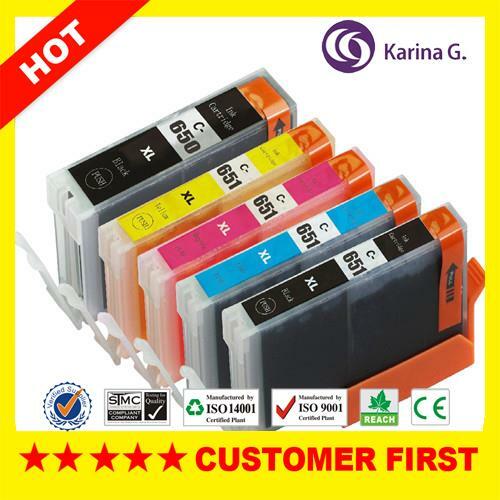 5x jeu d'encres pour cartouches d'encre génériques Canon PGI 650 CLI 651 Pixma